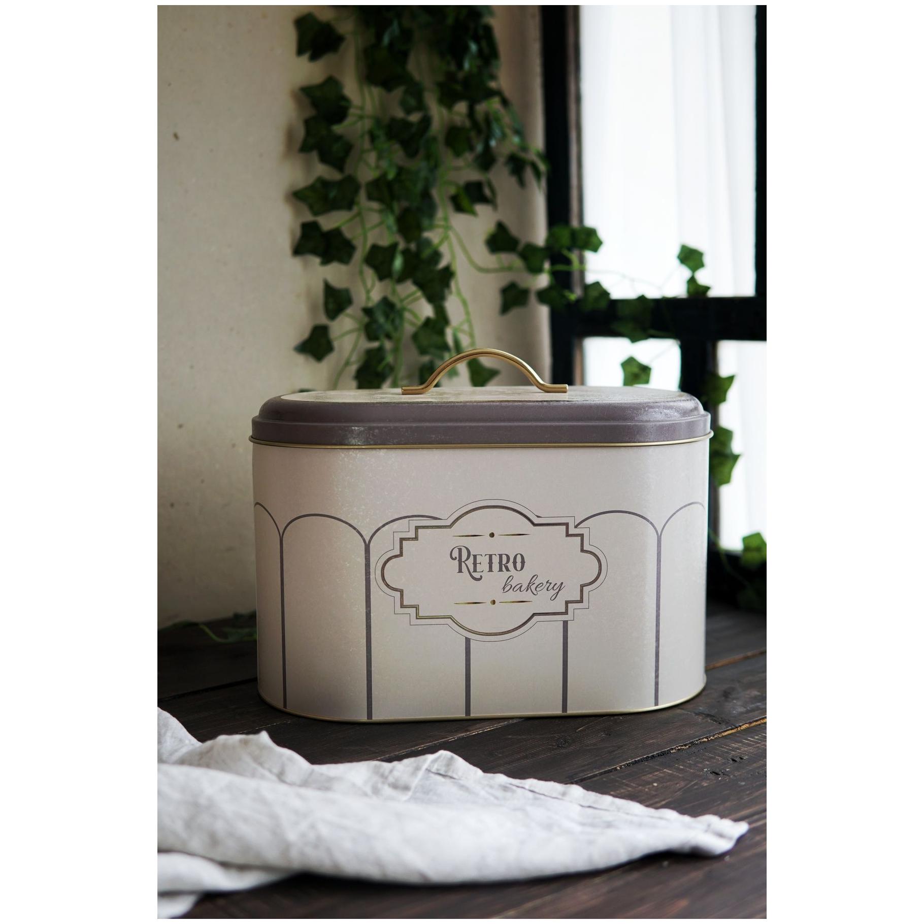 178 x 338 x 200 mm Metal Ekmek Kutusu Metal Saplı 9.8L Retro Fırın — Ekmeklik — görsel 4 / 4 — Tinbox