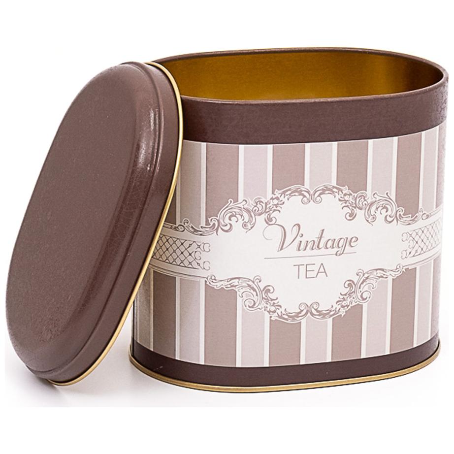 Oval Metal Tin – 140 x 120 x 130 mm (1.4L) Elegance — Round Boxes — Tinbox
