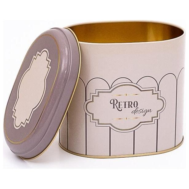 Oval Metal Kutu – 140 x 120 x 130 mm (1,4 L) Retro — Yuvarlak Kutular — görsel 2 / 3 — Tinbox