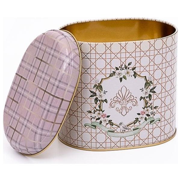 Oval Metal Tin – 140 x 120 x 130 mm (1.4L) Rosy — Round Boxes — view 2 of 3 — Tinbox