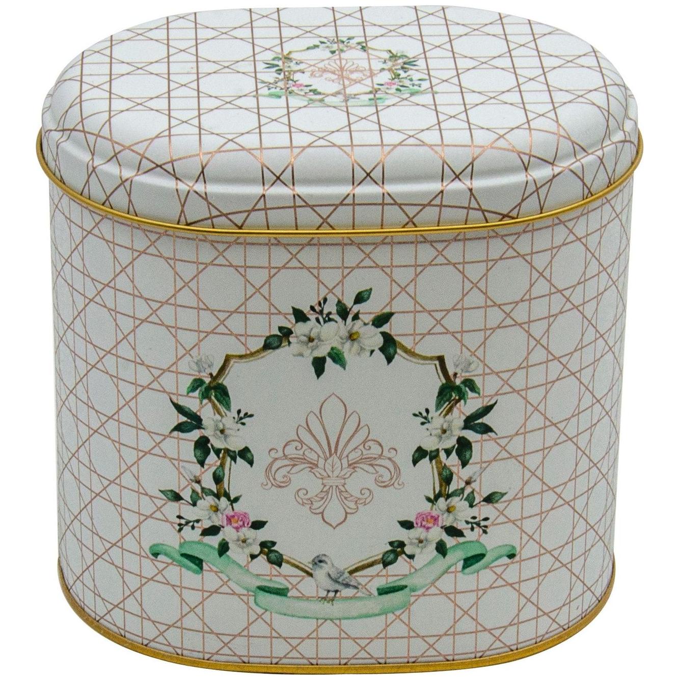 Oval Metal Kutu – 140 x 120 x 130 mm (1,4 L) Rosy Basic — Yuvarlak Kutular — Tinbox