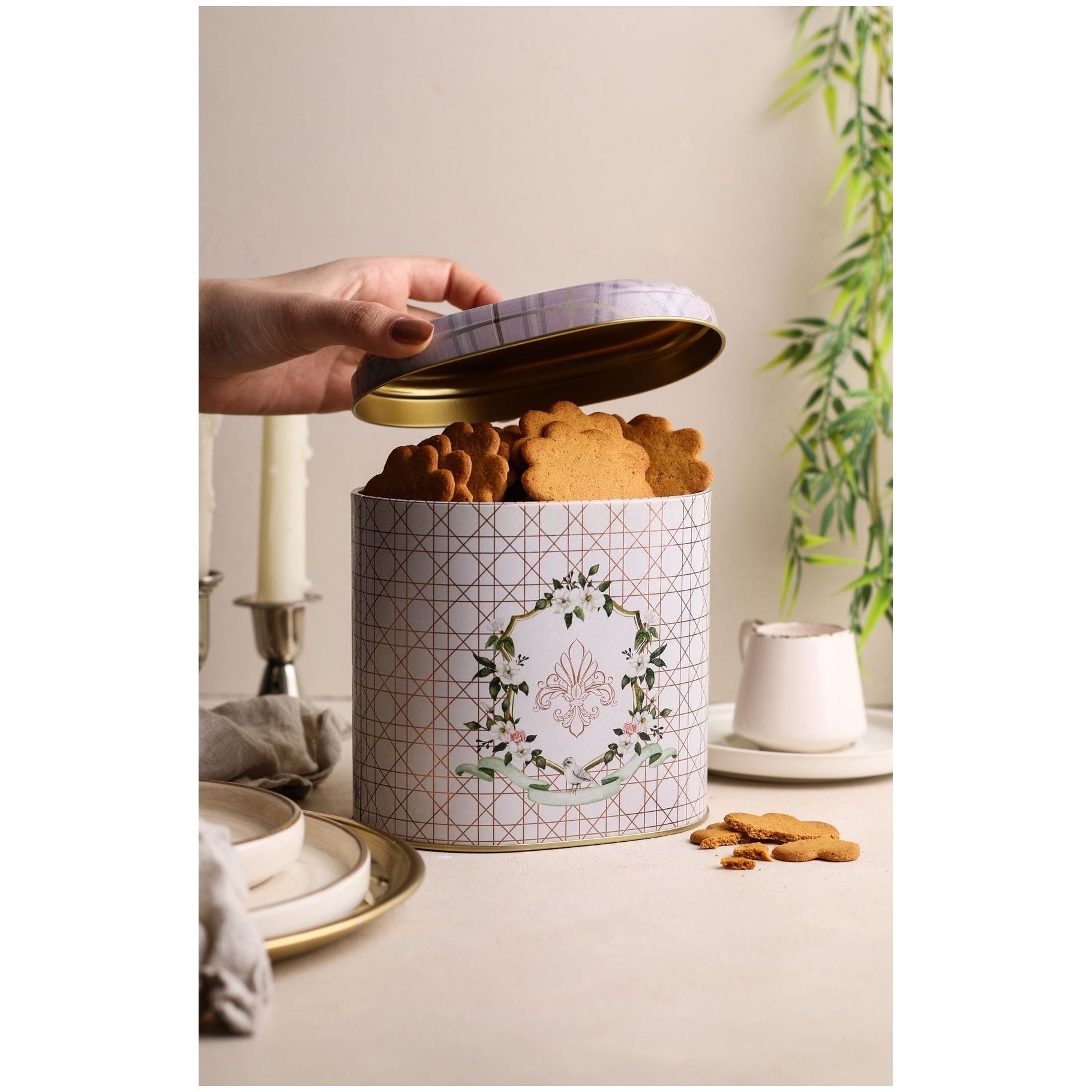 Oval Metal Tin – 140 x 120 x 130 mm (1.4L) Rosy — Round Boxes — view 3 of 3 — Tinbox
