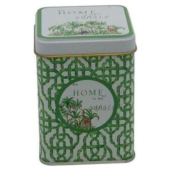 75x75x102 mm Square Metal Box 0.5L slip Lid Tropical Jungle – A Lush Paradise of Nature & Wildlife — Square Boxes — Tinbox