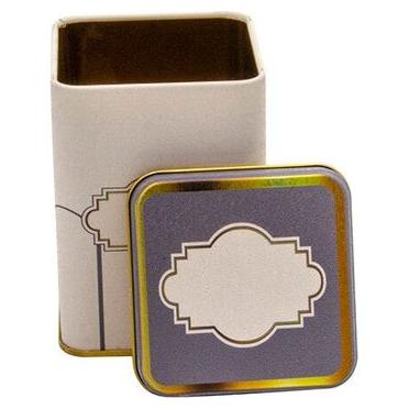 75x75x102 mm Kare Metal Kutu 0,5 L Sürgülü Kapaklı Retro — Kare Kutular — görsel 3 / 3 — Tinbox
