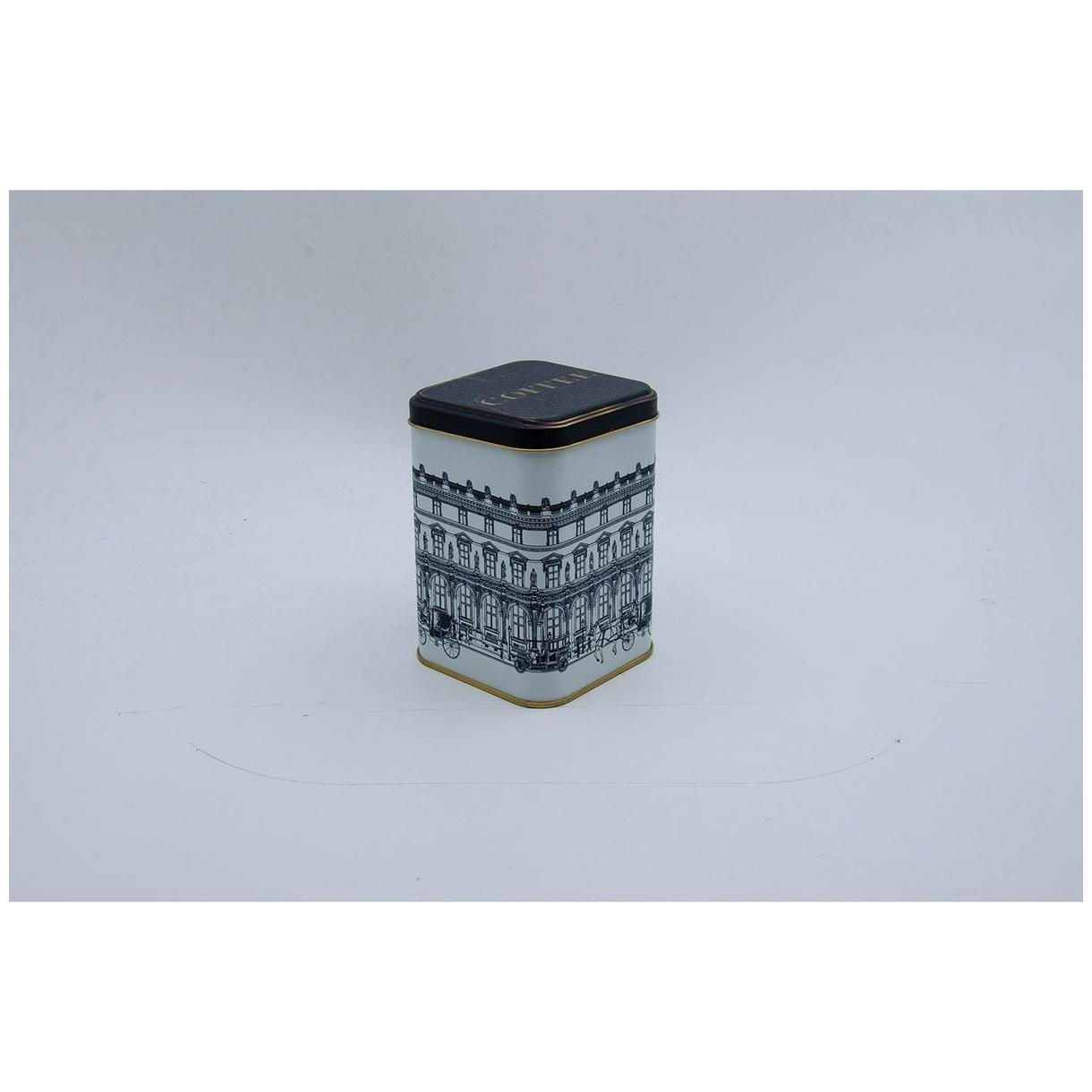 90x90x125 mm Kare Metal Teneke Kutu 1L Sürgülü Kapaklı Vintage Şehir Manzaraları İllüstrasyonu — Kare Kutular — görsel 3 /…