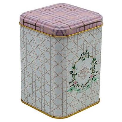 90x90x125 mm Square Metal Tin Box 1L slip Lid Rosy Basic — Square Boxes — view 2 of 2 — Tinbox