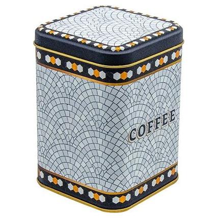 90x90x125 mm Square Metal Tin Box 1L slip Lid Geometric Mosaic Pattern — Square Boxes — view 3 of 3 — Tinbox