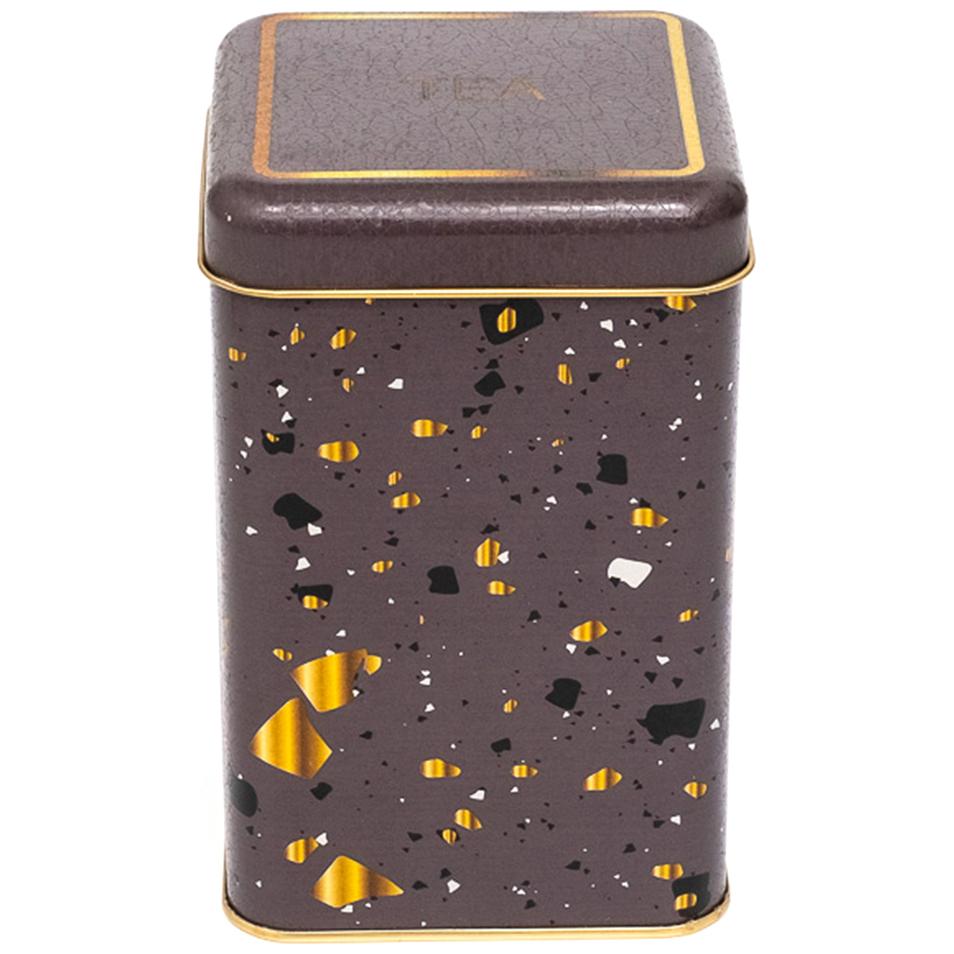 105 x 105 x 160 mm Kare Metal Saklama Kutusu 1,6 L Terrazzo Kahverengi — Kare Kutular — görsel 2 / 3 — Tinbox