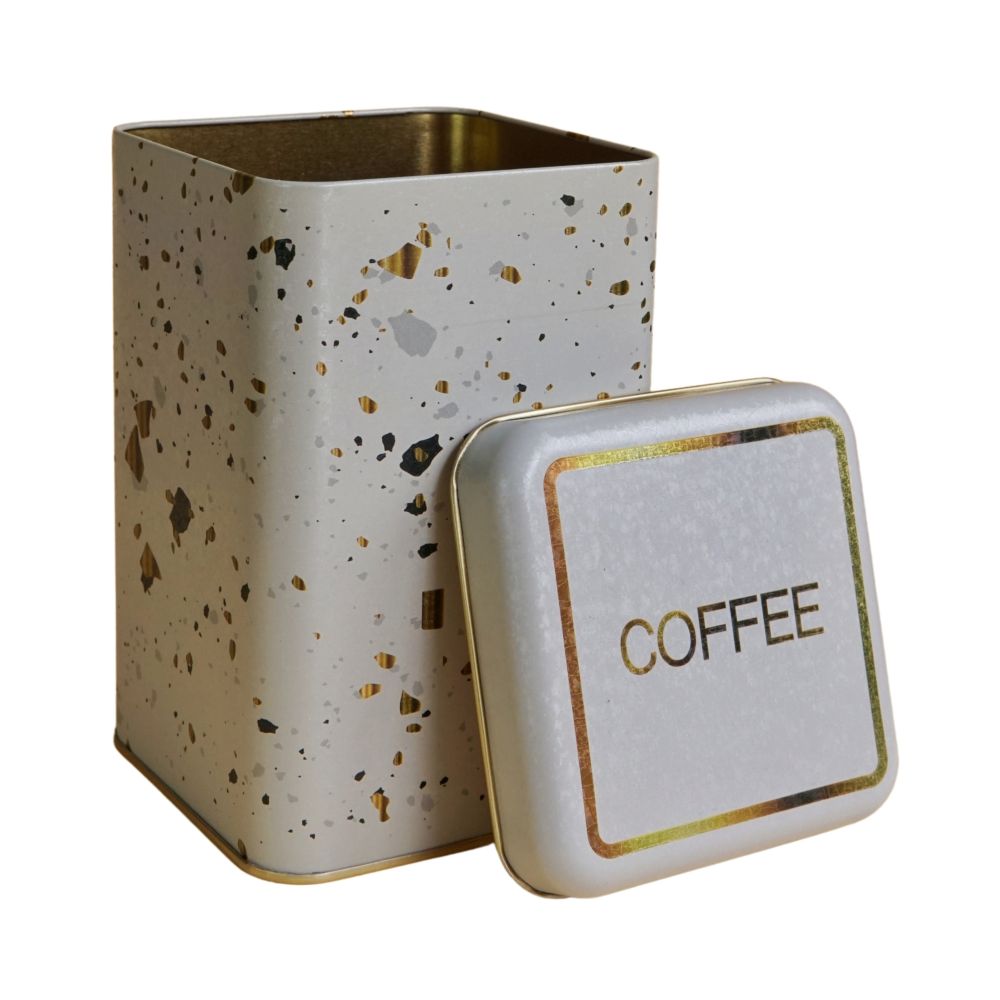 105 x 105 x 160 mm Kare Metal Saklama Kutusu 1.6L Terrazzo Krem — Kare Kutular — görsel 3 / 3 — Tinbox