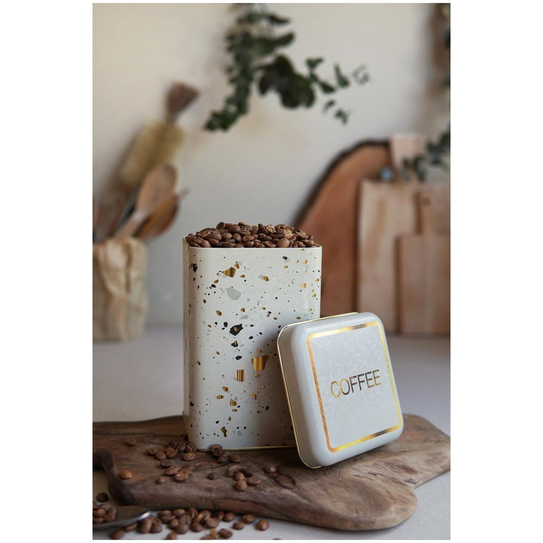 105 x 105 x 160 mm Kare Metal Saklama Kutusu 1.6L Terrazzo Krem — Kare Kutular — görsel 2 / 3 — Tinbox