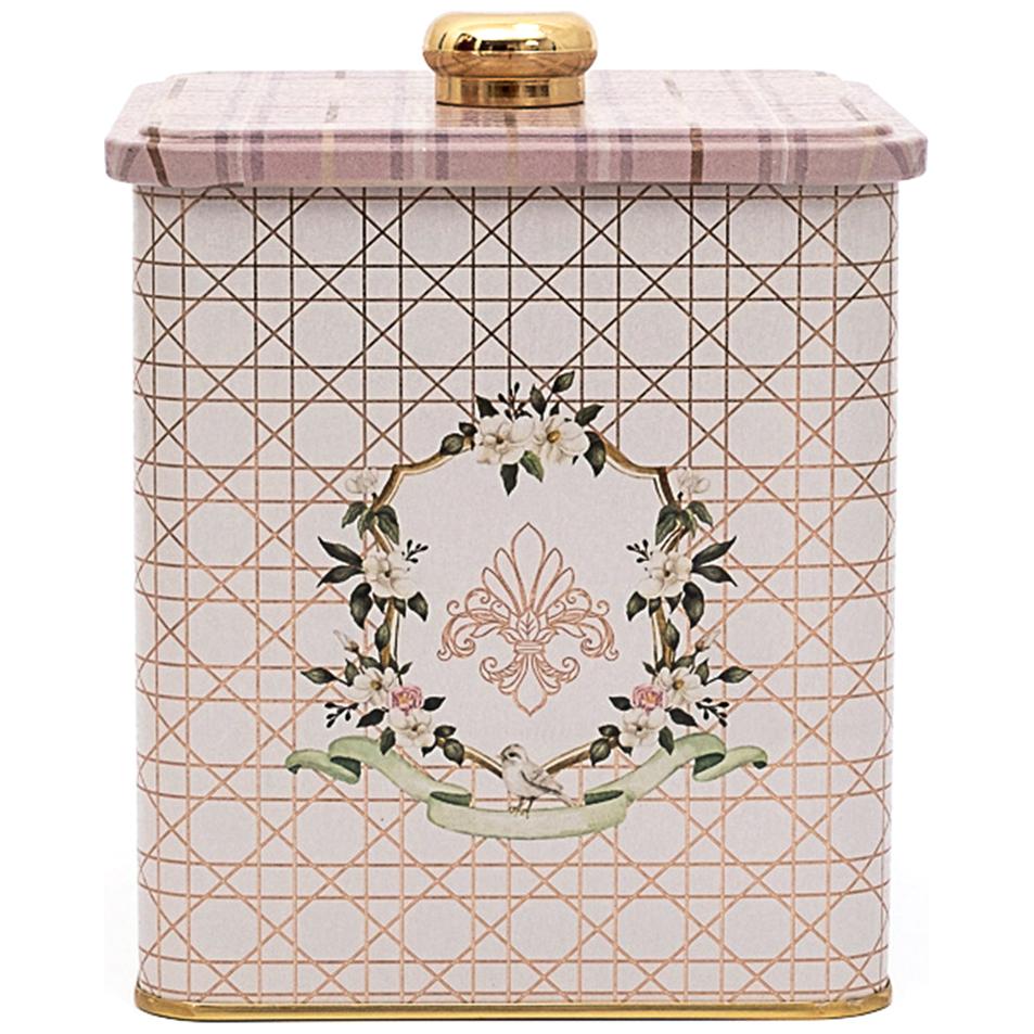 120x120x137 mm Metal Kare Kutu, Kulplu, 1.8L, Pembe — Kare Kutular — görsel 2 / 3 — Tinbox