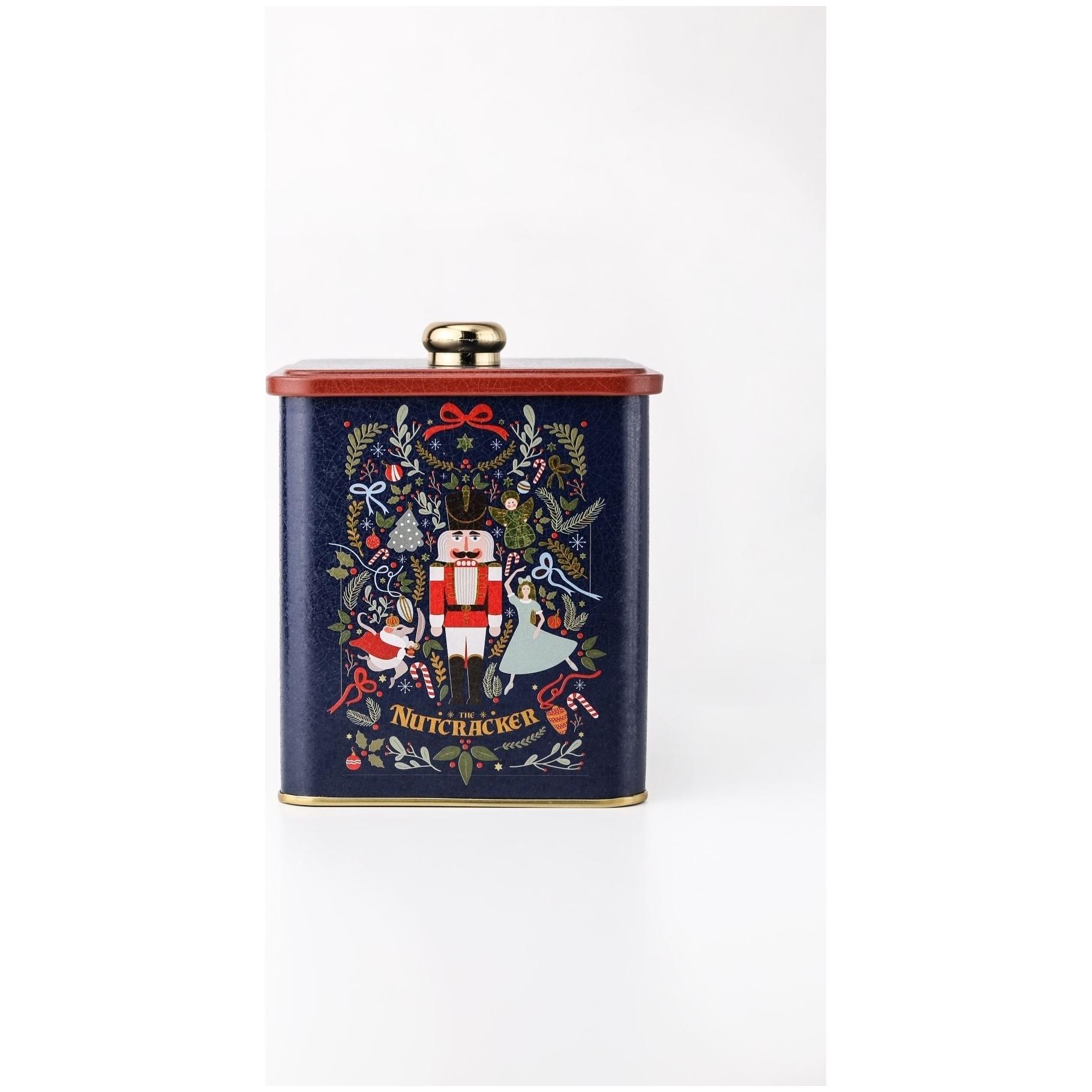 120x120x137 mm Metal Square Box with Knob Handle 1.8L Nutcracker festive and whimsical Clara, and holiday decorations — Sq…