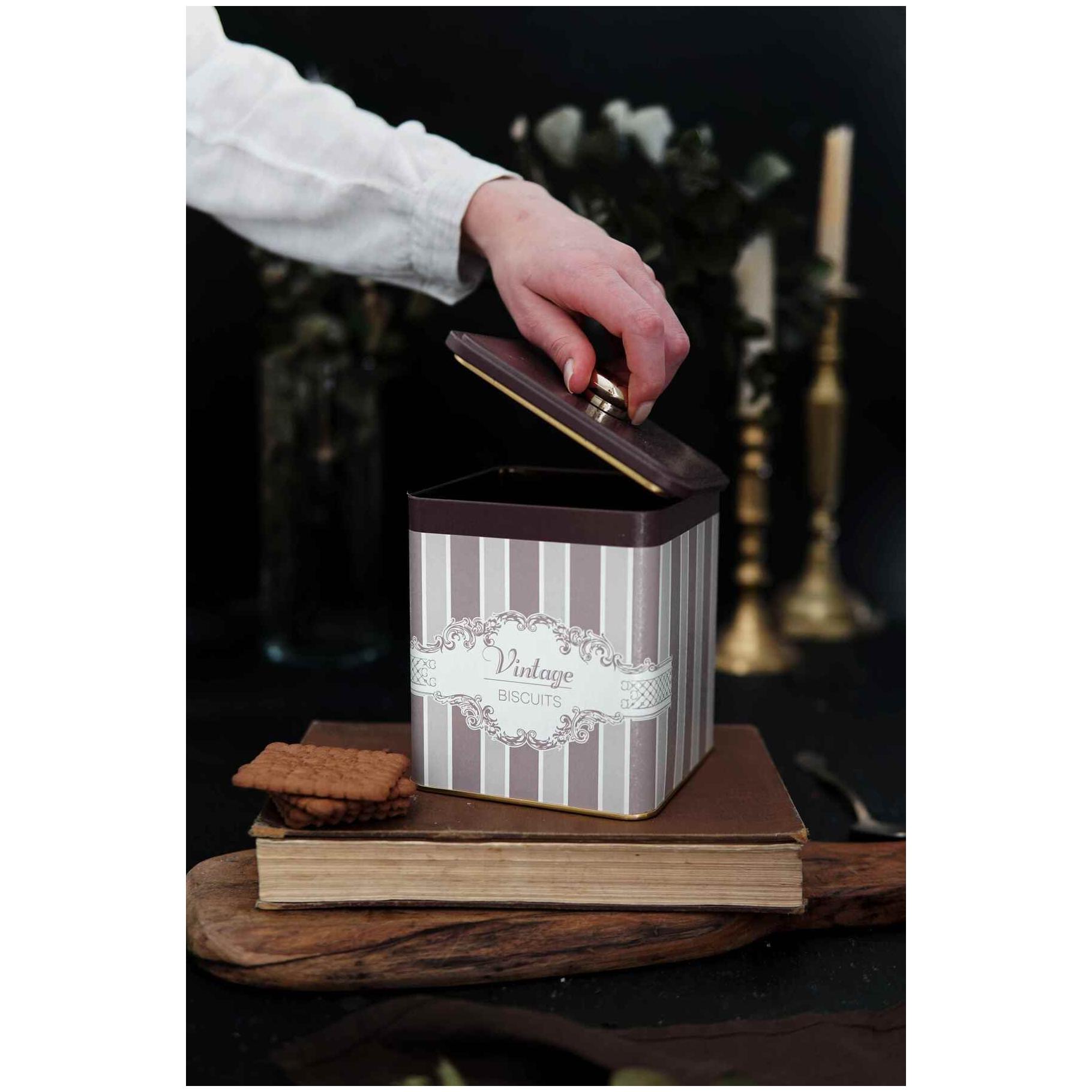 120x120x137 mm Metal Kare Kutu, Kulplu, 1.8L Elegance — Kare Kutular — görsel 3 / 3 — Tinbox