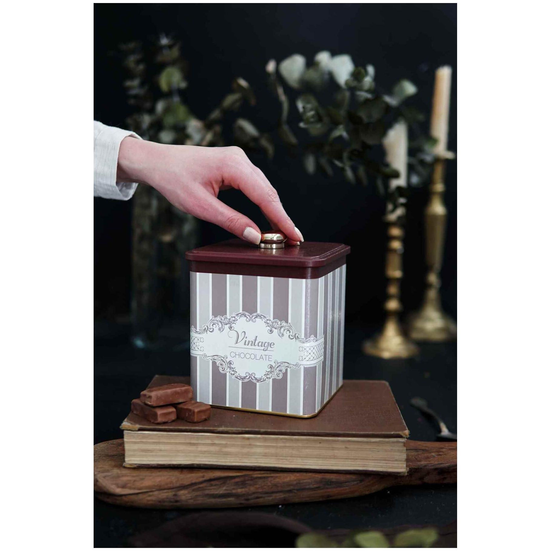 120x120x137 mm Metal Kare Kutu, Kulplu, 1.8L Elegance — Kare Kutular — görsel 3 / 3 — Tinbox