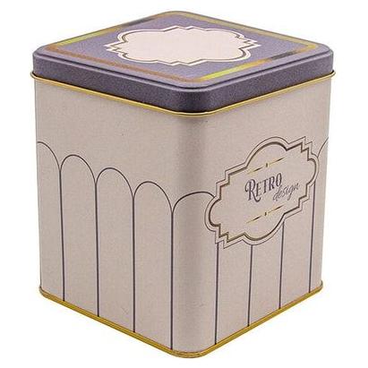 120x120x137 mm Square Tin Box 1.8 L Slip Lid Retro — Square Boxes — view 3 of 3 — Tinbox