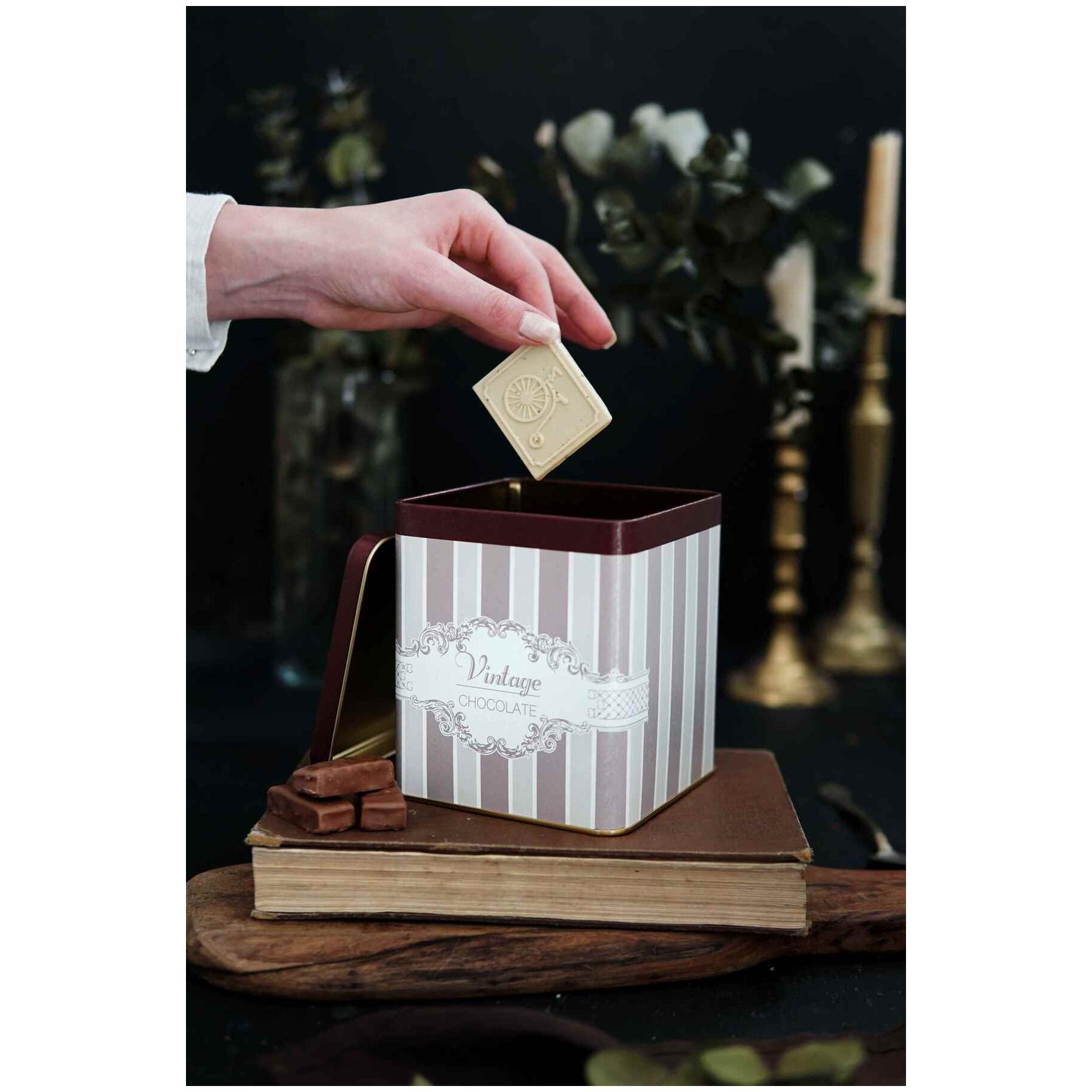 120x120x137 mm Square Tin Box 1.8 L Slip Lid Elegance — Square Boxes — view 3 of 3 — Tinbox