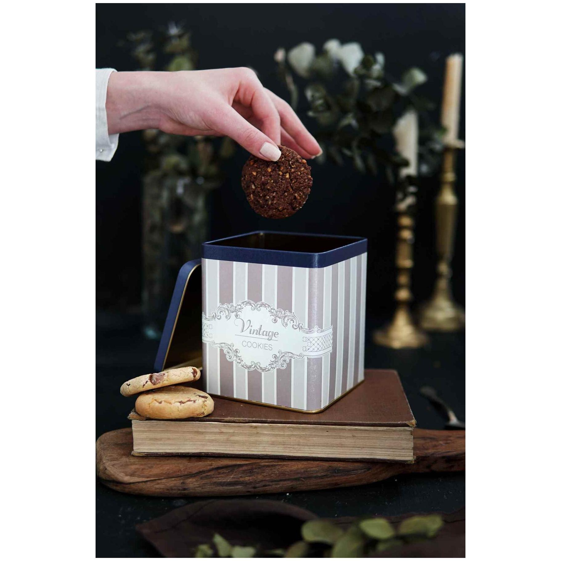 120x120x137 mm Kare Teneke Kutu 1,8 L Sürgülü Kapaklı Zarif — Kare Kutular — görsel 2 / 2 — Tinbox