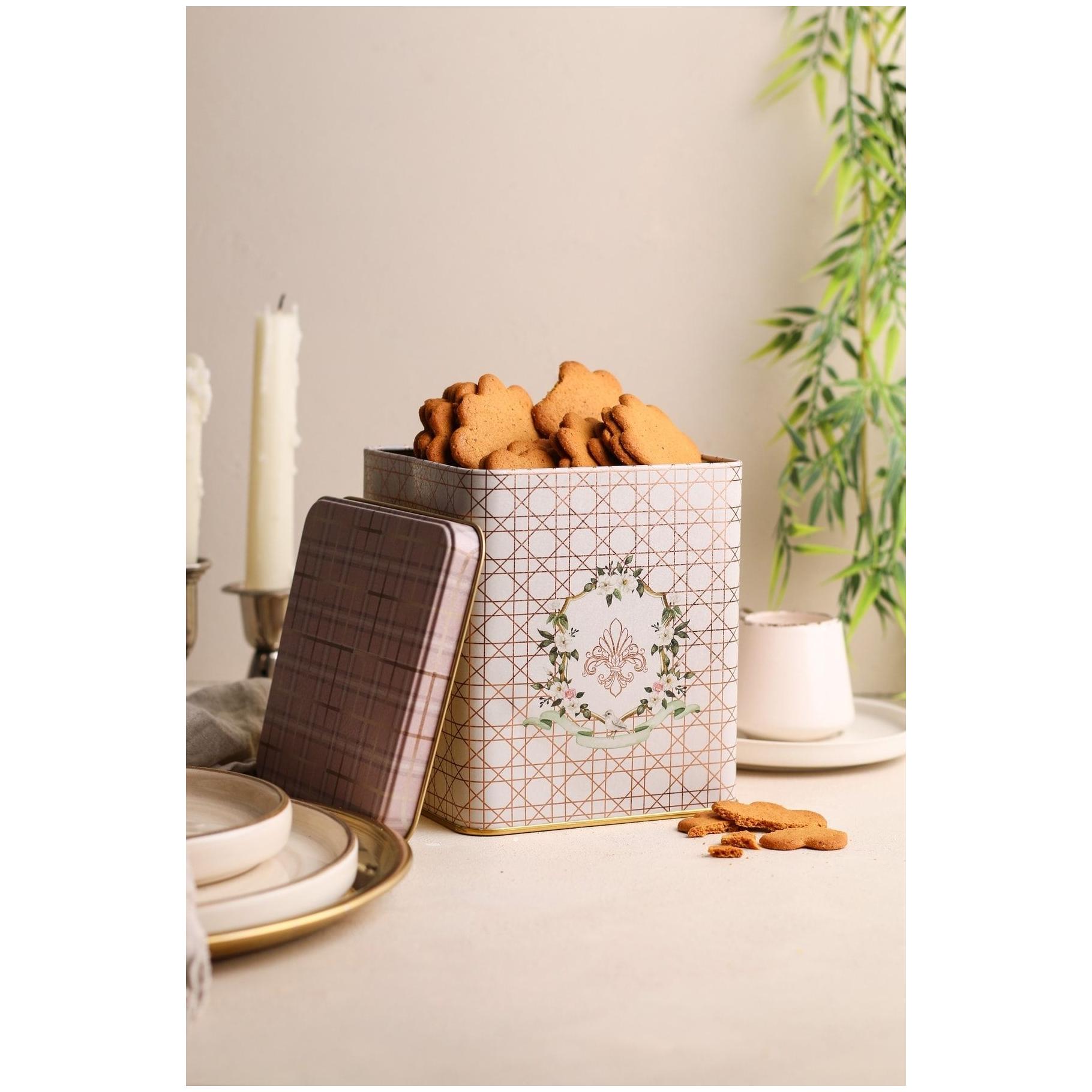 120x120x137 mm Square Tin Box 1.8 L Slip Lid Rosy — Square Boxes — view 3 of 3 — Tinbox