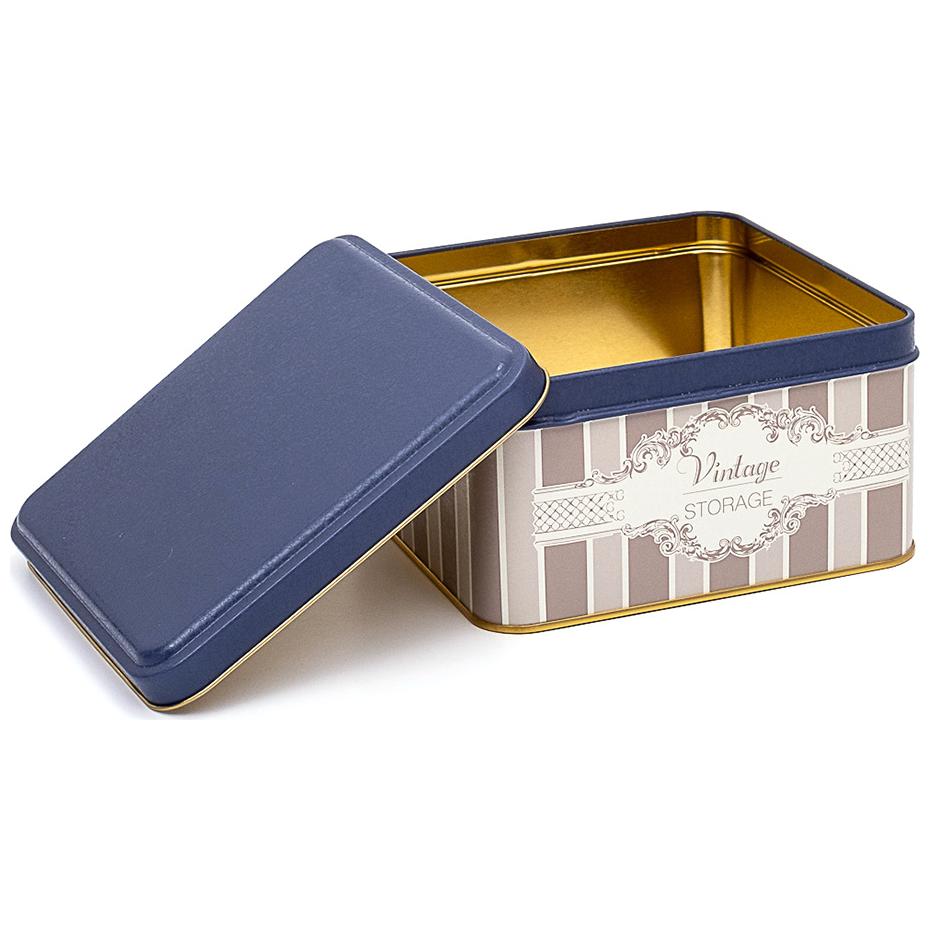 158x158x87 mm Kare Metal Saklama Kutusu 2.2L Kayar Kapaklı Zarif — Kare Kutular — görsel 2 / 3 — Tinbox