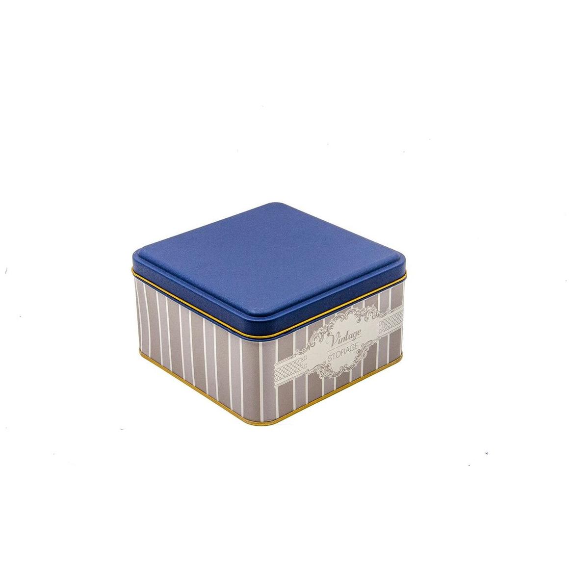 158x158x87 mm Kare Metal Saklama Kutusu 2.2L Kayar Kapaklı Zarif — Kare Kutular — görsel 3 / 3 — Tinbox