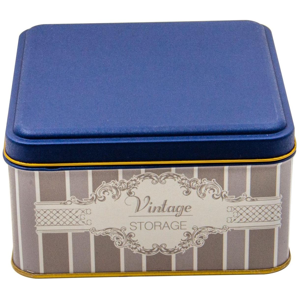 158x158x87 mm Square Metal Storage box 2.2L Slip Lid Elegance — Square Boxes — Tinbox