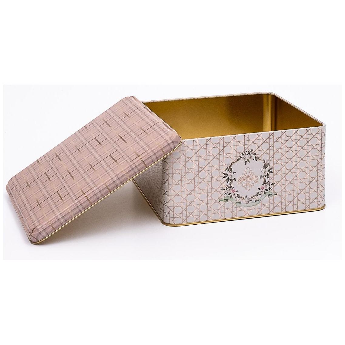 198x198x100 mm Kare Metal Saklama Kutusu 3.7L Pembe — Kare Kutular — görsel 2 / 3 — Tinbox