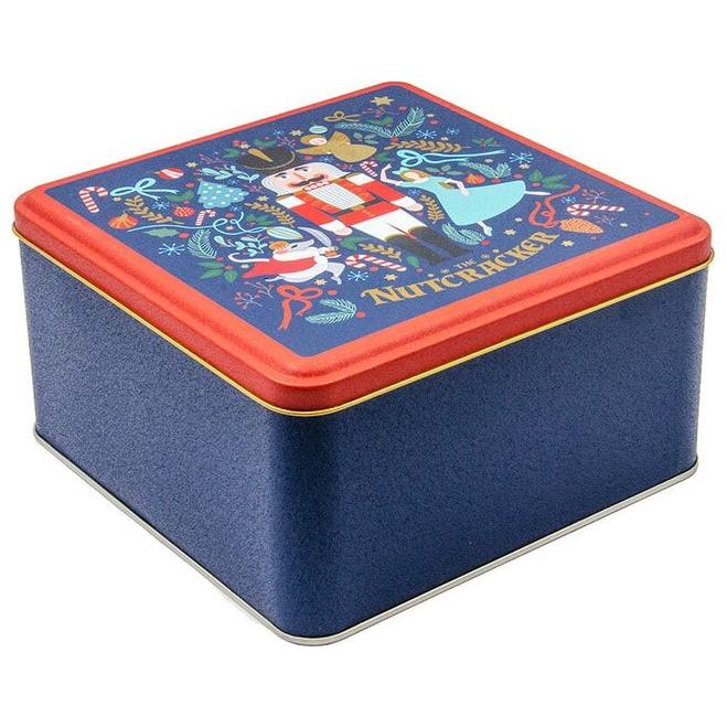 198x198x100 mm Square Metal Storage box 3.7L Nutcracker festive and whimsical Clara, and holiday decorations — Square Boxe…