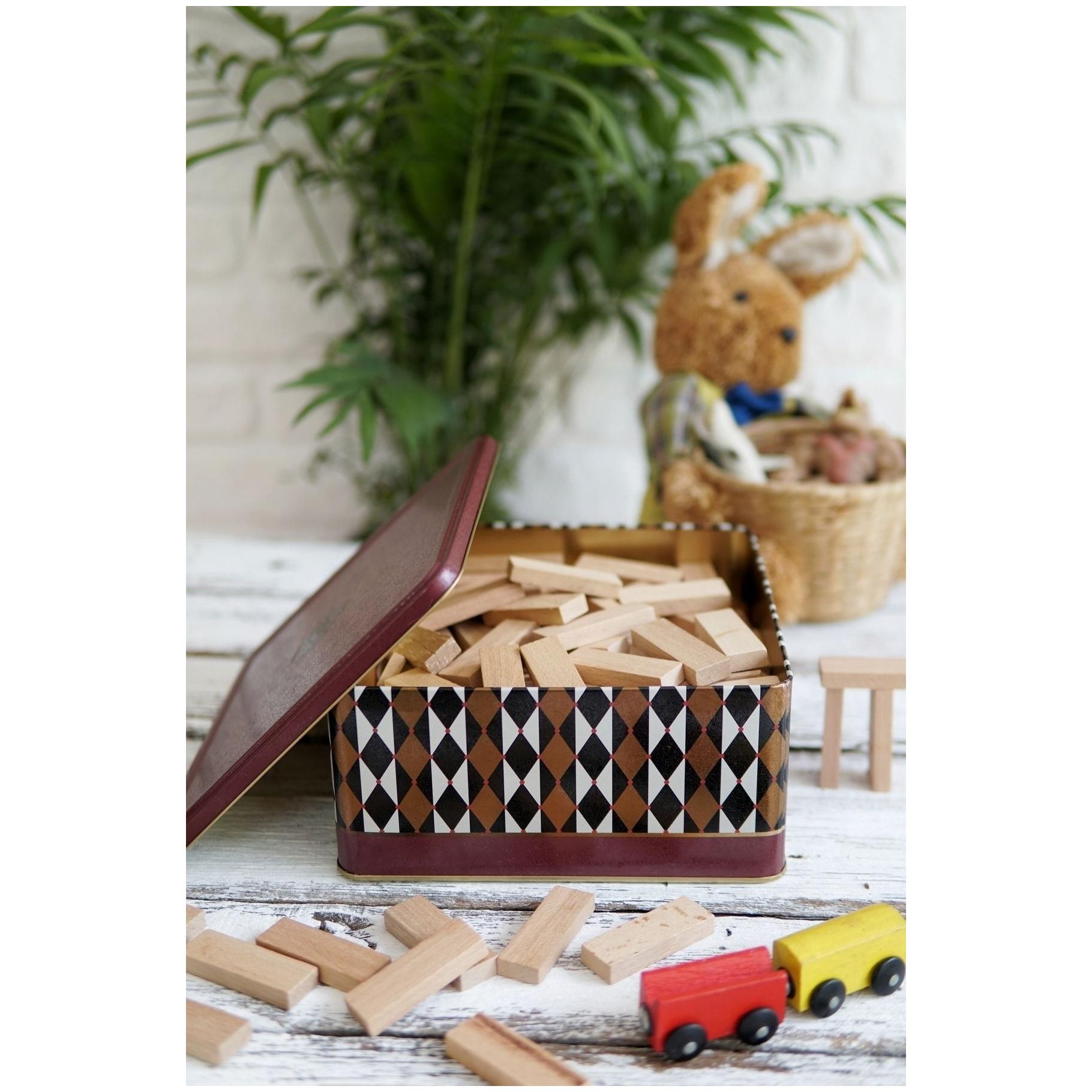 235x235x110 mm Kare Saklama Kutusu 5.8L Sürgülü Kapaklı Vintage Sirk Şıklığı — Kare Kutular — görsel 2 / 4 — Tinbox