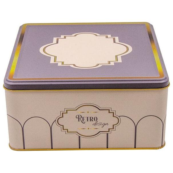 235x235x110 mm Kare Saklama Kutusu 5.8L Sürgülü Kapaklı Retro — Kare Kutular — görsel 2 / 3 — Tinbox