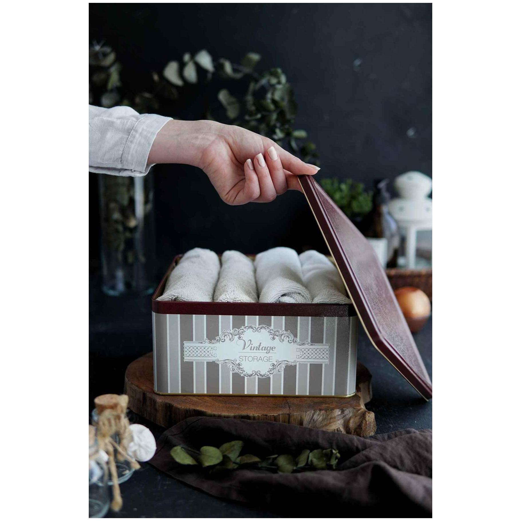 235x235x110 mm Kare Saklama Kutusu 5.8L Kayar Kapaklı Zarif — Kare Kutular — görsel 3 / 3 — Tinbox