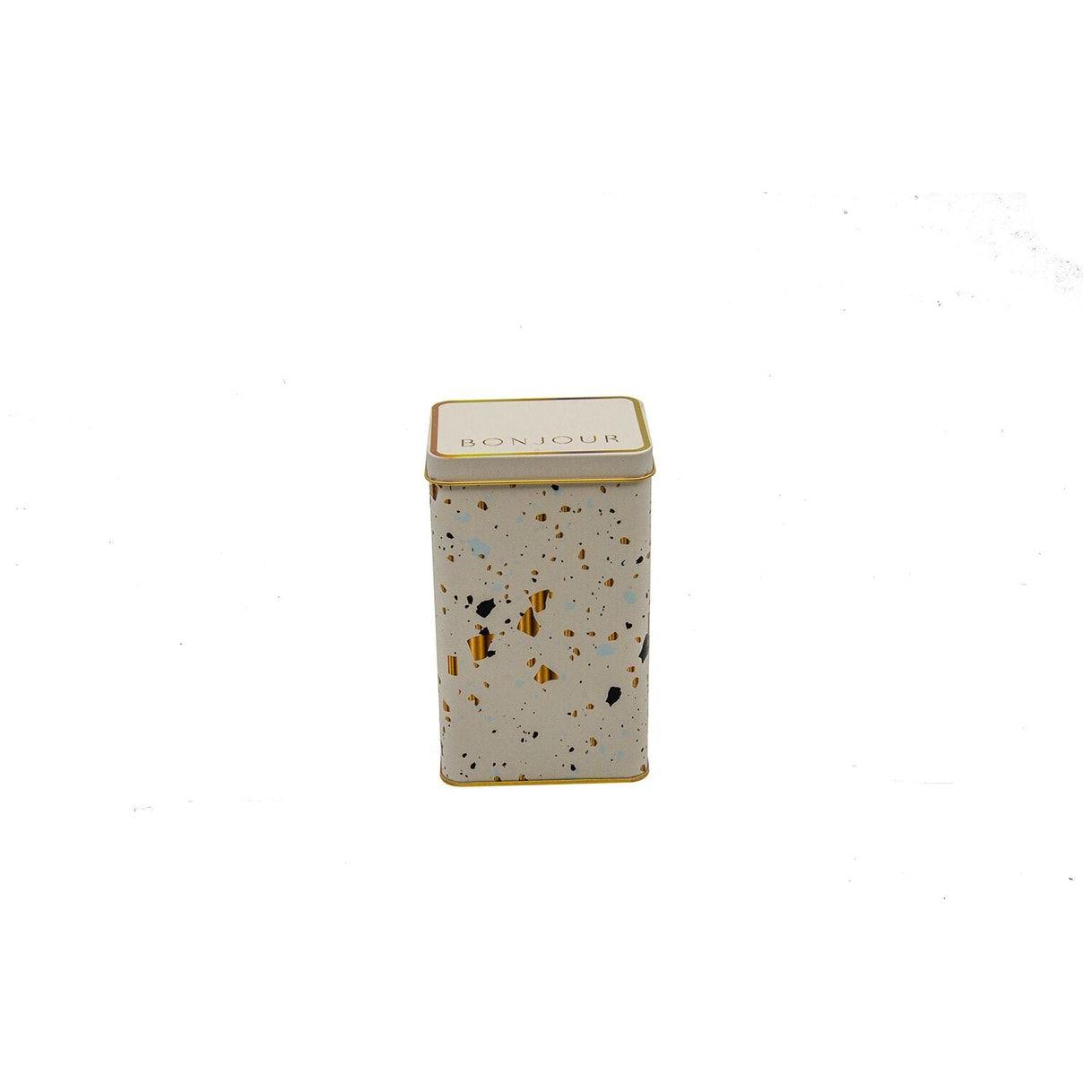 75x100x150 mm Dikdörtgen Metal Saklama Kutusu 1.1L Sürgülü Kapaklı Terrazzo Krem — Dikdörtgen Kutular — görsel 2 / 3 — Tinbox