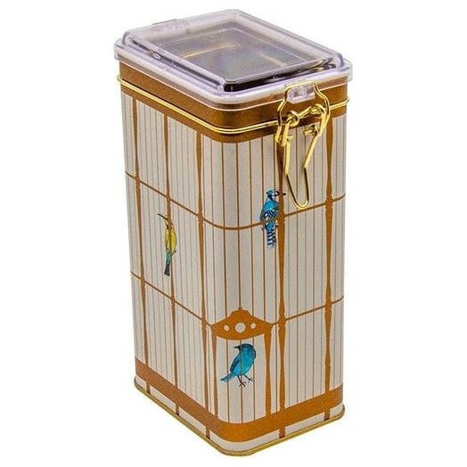 75x100x190 mm Dikdörtgen Metal Kutu 1.3L Tel Toka ve Şeffaf Kapaklı Renkli Kuşlu Vintage Kuş Kafesi İllüstrasyonu — Dikdör…