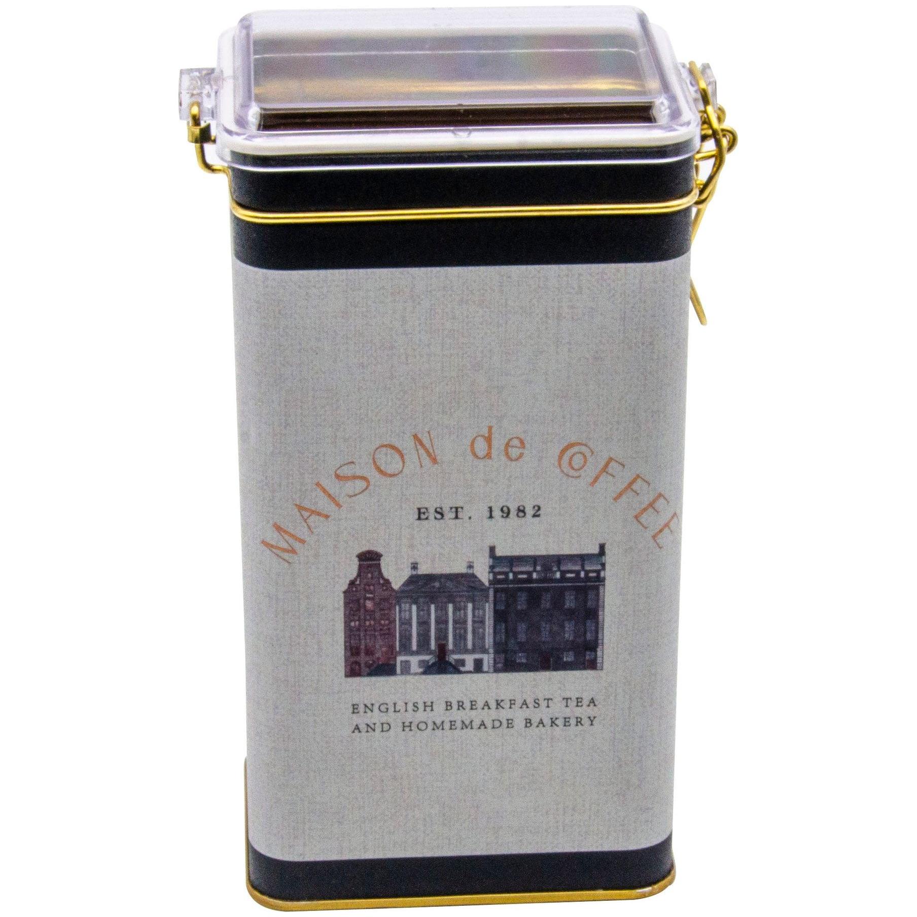 75x100x190 mm Dikdörtgen Metal Kutu 1.3L Tel Kilitli ve Şeffaf Kapaklı Vintage Kafe Esintili Keten Dokulu Tasarım — Dikdör…