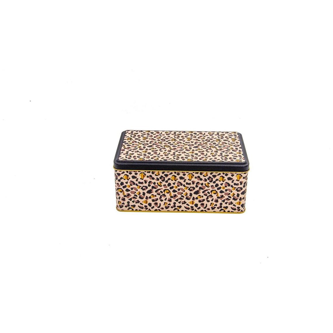 140x240x100 mm Rectangular Metal Storage Tin Box 3.1L Gold Leopard Print Pattern — Rectangular Boxes — view 2 of 2 — Tinbox