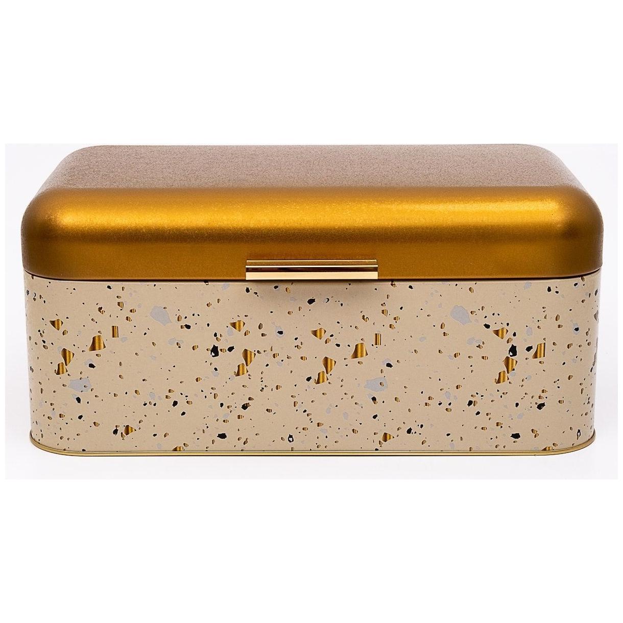 209 x 365 x 120 mm Dikdörtgen Ekmek Kutusu 9L Menteşeli Kapaklı Terrazzo Krem — Ekmeklik — görsel 2 / 4 — Tinbox