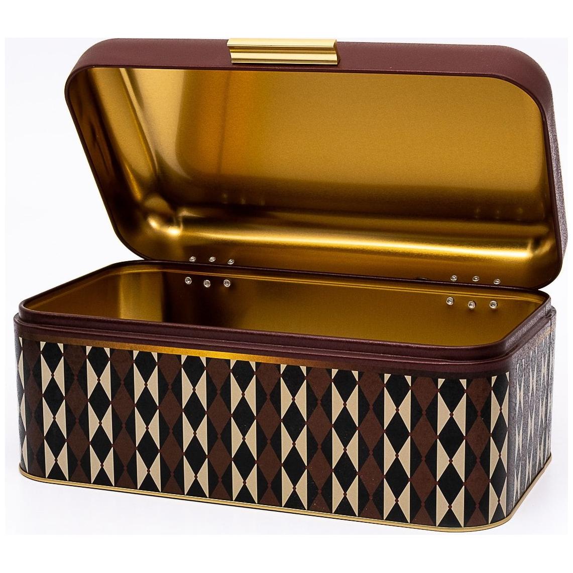 209 x 365 x 120 mm Dikdörtgen Ekmek Kutusu 9L Menteşeli Kapaklı Vintage Sirk Zarafeti — Ekmeklik — görsel 2 / 3 — Tinbox