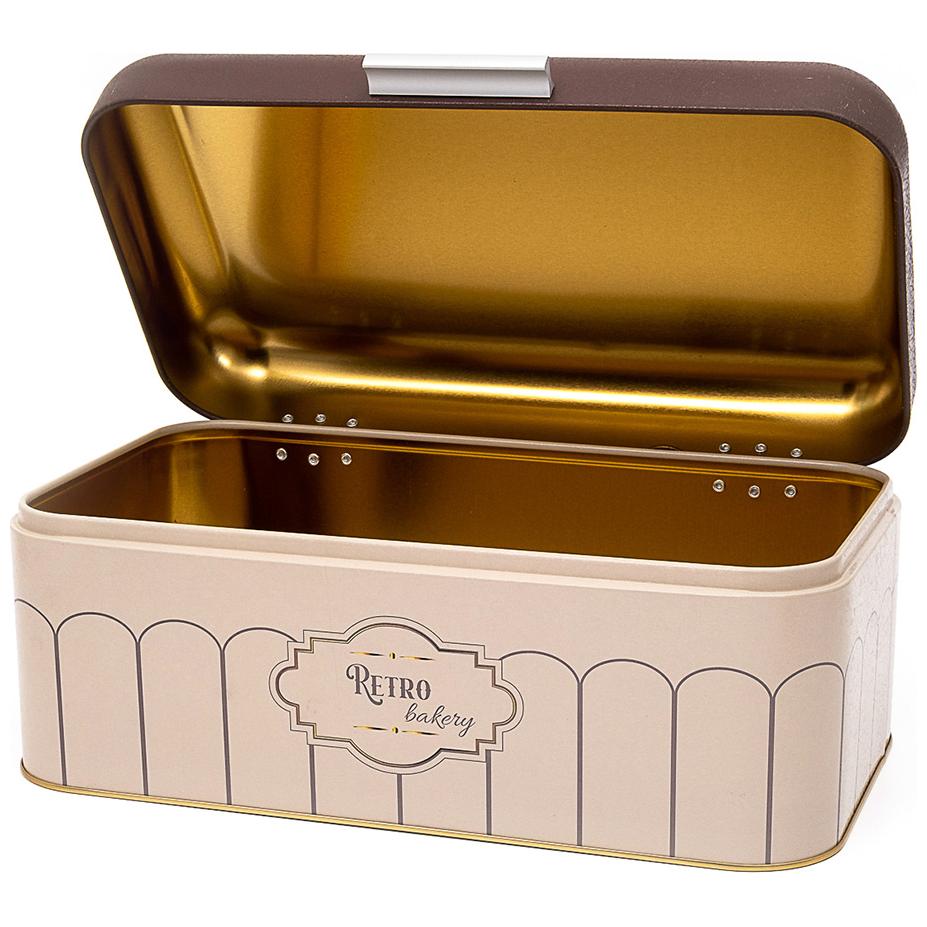 209 x 365 x 120 mm Dikdörtgen Ekmek Kutusu 9L Menteşeli Kapaklı Retro — Ekmeklik — Tinbox