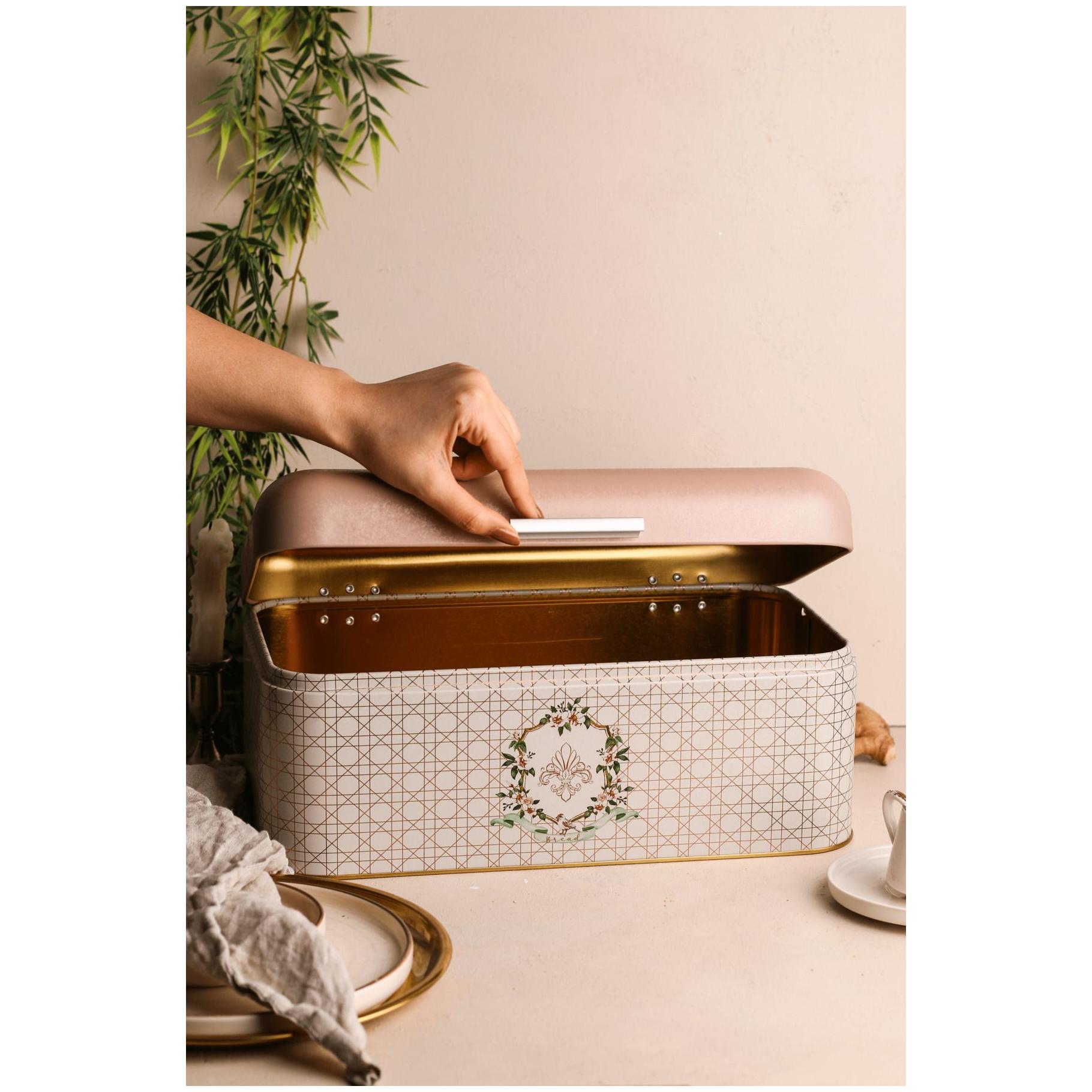 209 x 365 x 120 mm Dikdörtgen Ekmek Kutusu 9L Menteşeli Kapaklı Pembe — Ekmeklik — görsel 3 / 3 — Tinbox