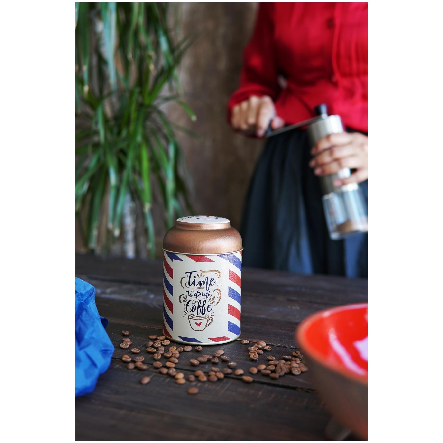 Ø90 x 110 mm Round Metal Tin – 0.6L with Dome Lid Post Coffee — Round Boxes — view 2 of 2 — Tinbox