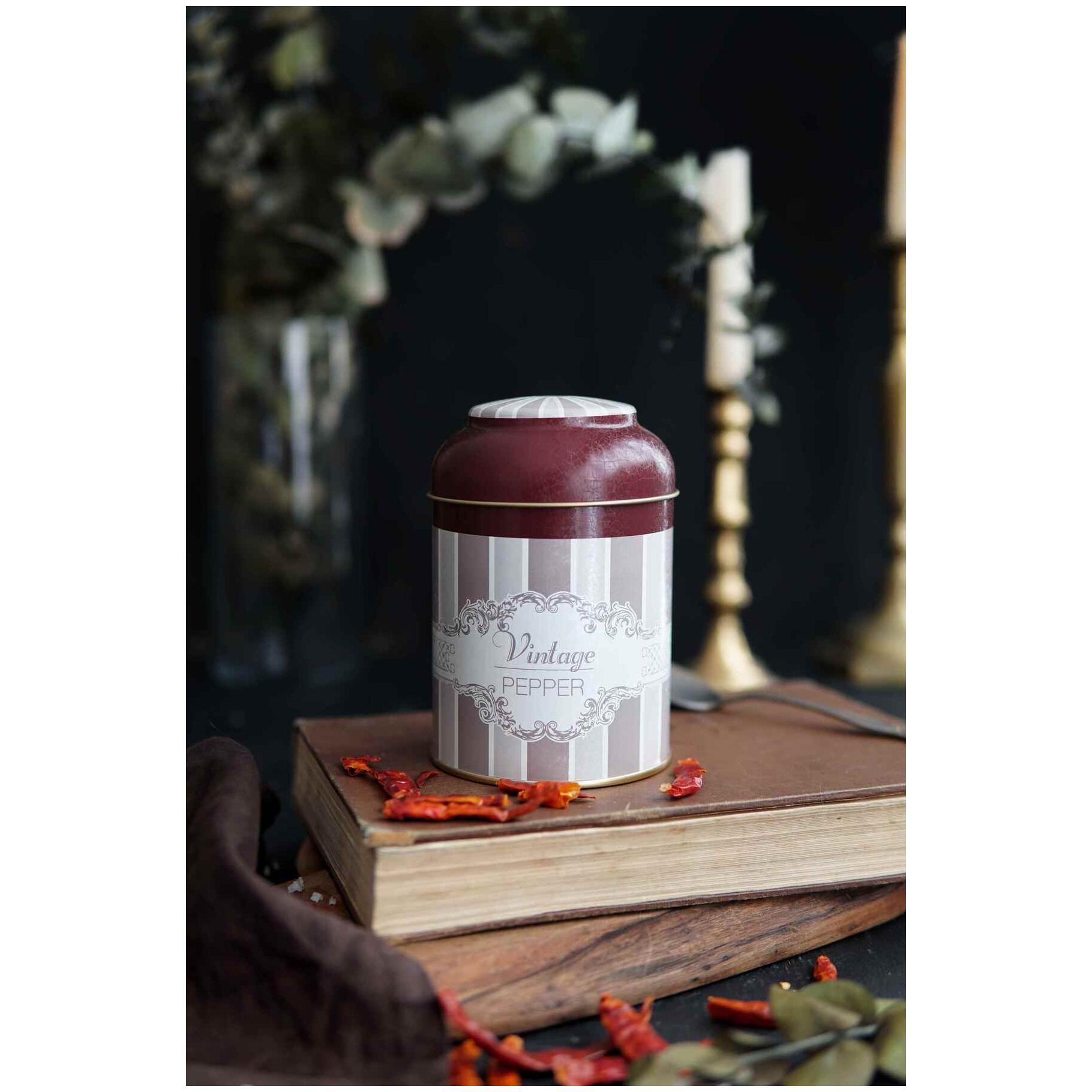 Ø90 x 110 mm Yuvarlak Metal Kutu – 0,6 L, Kubbeli Kapaklı, Zarif — Yuvarlak Kutular — görsel 4 / 4 — Tinbox