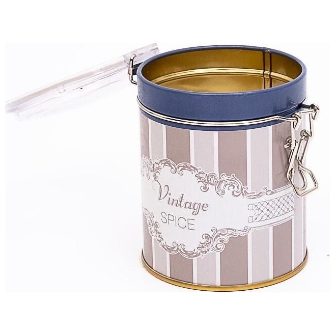 Ø90x110 mm Round Metal Storage Box with Wire Clasp and Transparent Lid Elegance — Round Boxes — view 2 of 3 — Tinbox