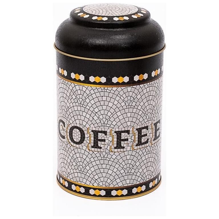 Ø105 x 150 mm Yuvarlak Metal Kutu – 1,2 L, Kubbeli Kapaklı, Geometrik Mozaik Desenli — Yuvarlak Kutular — görsel 2 / 4 — T…