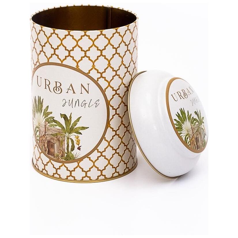 Ø105 x 150 mm Yuvarlak Metal Kutu – 1,2 L, Kubbeli Kapaklı, Tropikal Orman – Doğanın ve Yaban Hayatının Yemyeşil Bir Cenne…