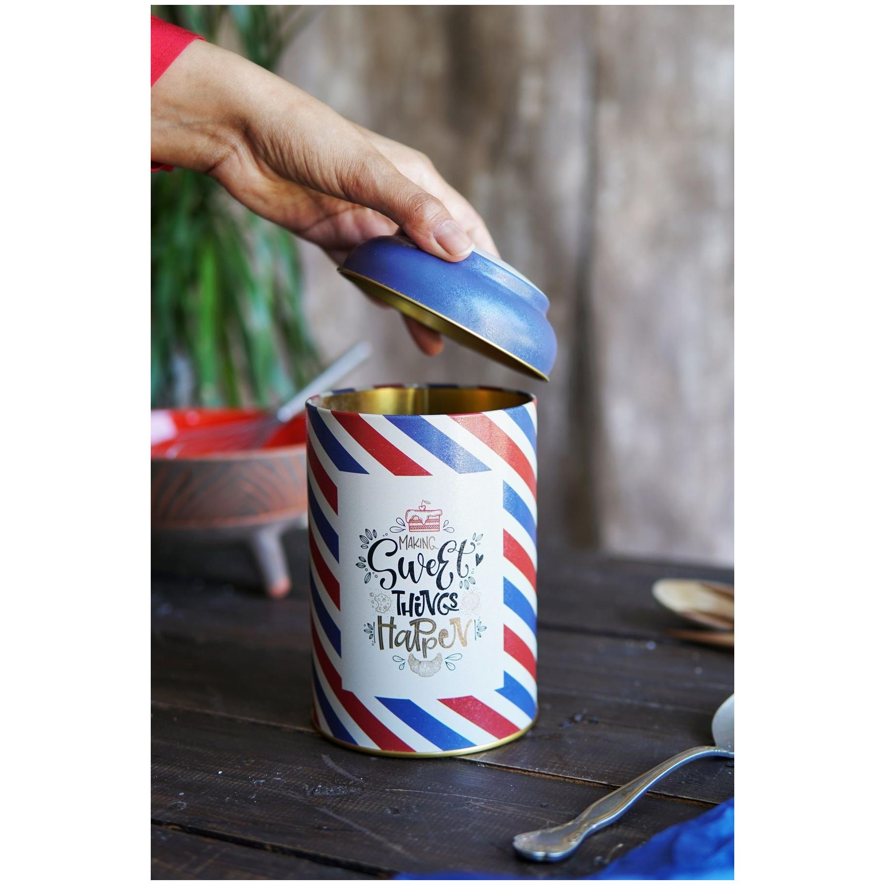 Ø105 x 150 mm Yuvarlak Metal Kutu – 1,2 L, Kubbeli Kapaklı, Posta Şekeri — Yuvarlak Kutular — görsel 2 / 2 — Tinbox