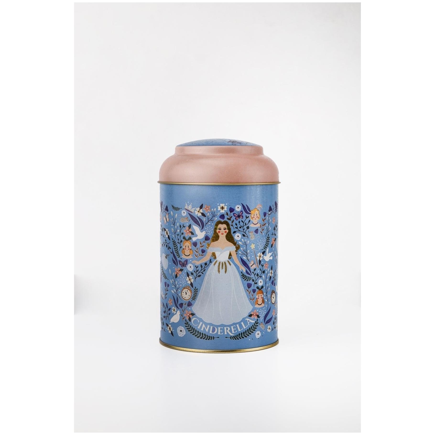 Ø105 x 150 mm Round Metal Tin – 1.2L with Dome Lid Cinderella Themed — Round Boxes — Tinbox