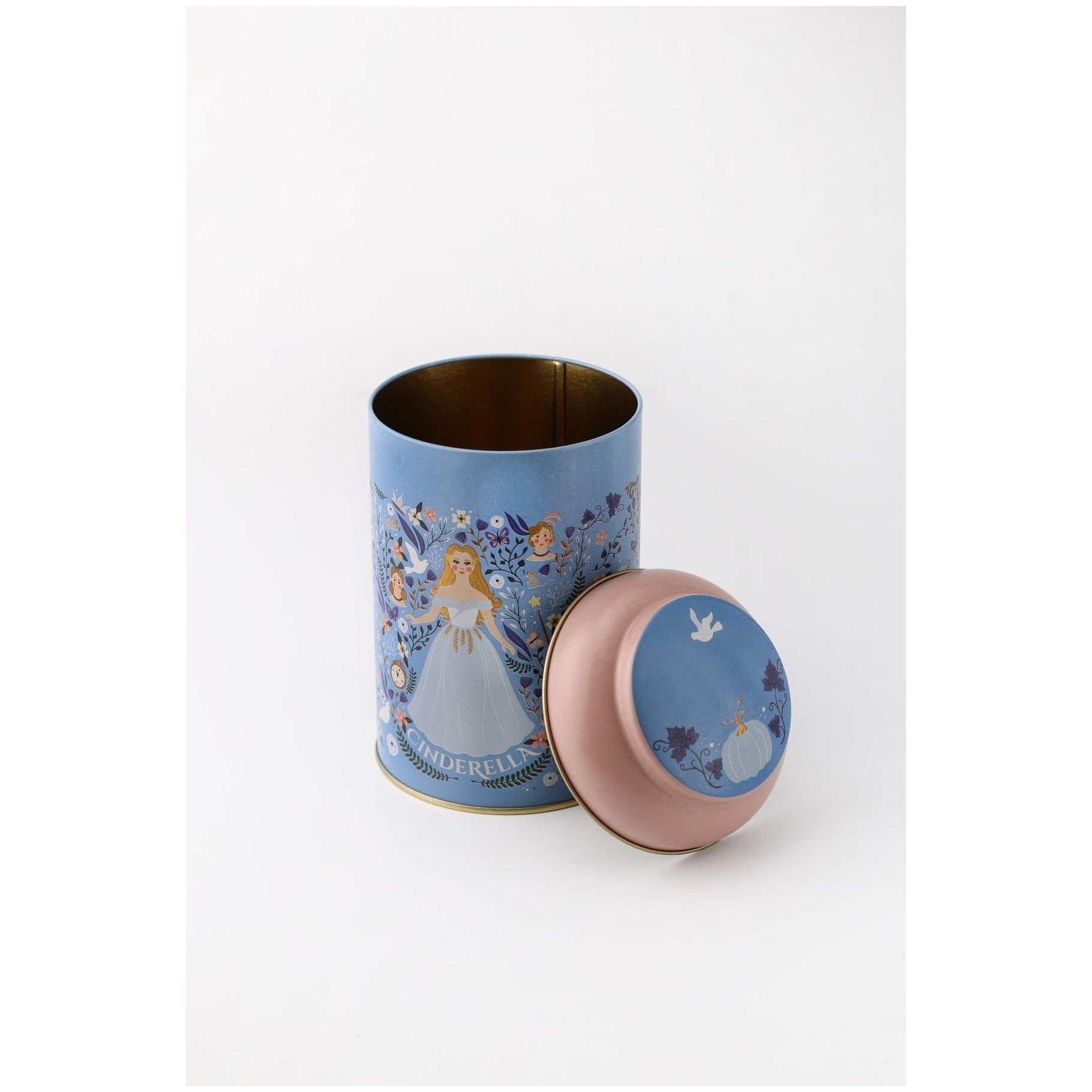 Ø105 x 150 mm Round Metal Tin – 1.2L with Dome Lid Cinderella Themed — Round Boxes — view 2 of 3 — Tinbox