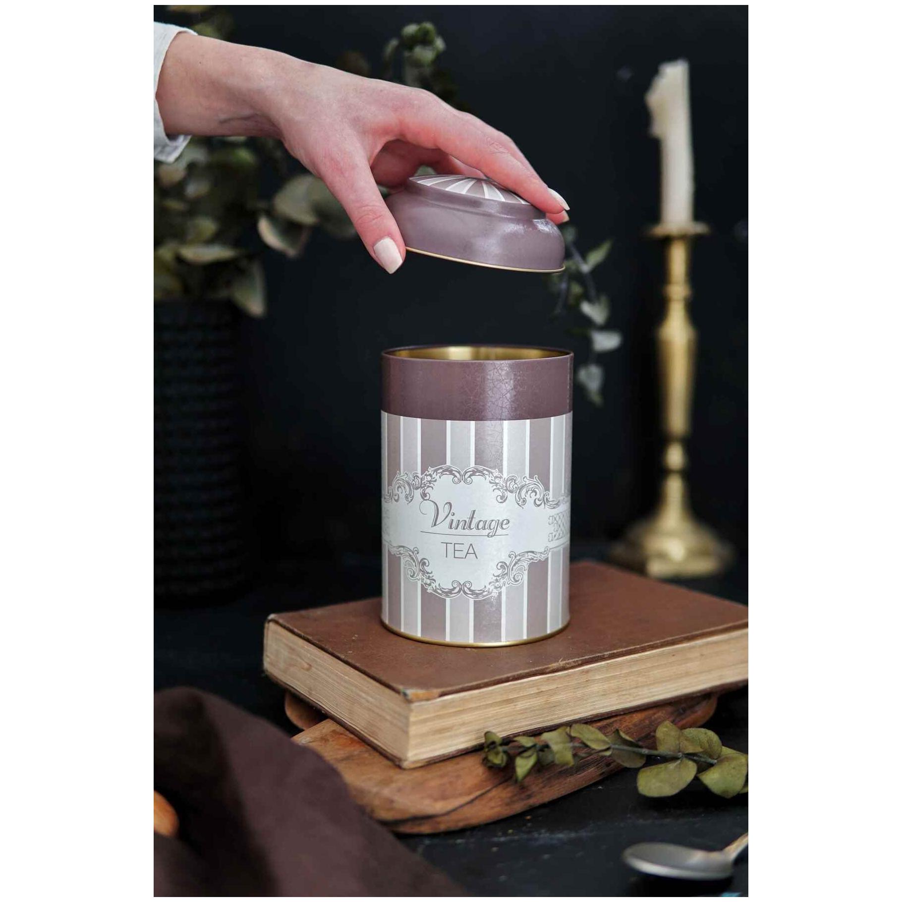 Ø105 x 150 mm Yuvarlak Metal Kutu – 1,2 L, Kubbeli Kapaklı, Zarif — Yuvarlak Kutular — görsel 4 / 4 — Tinbox