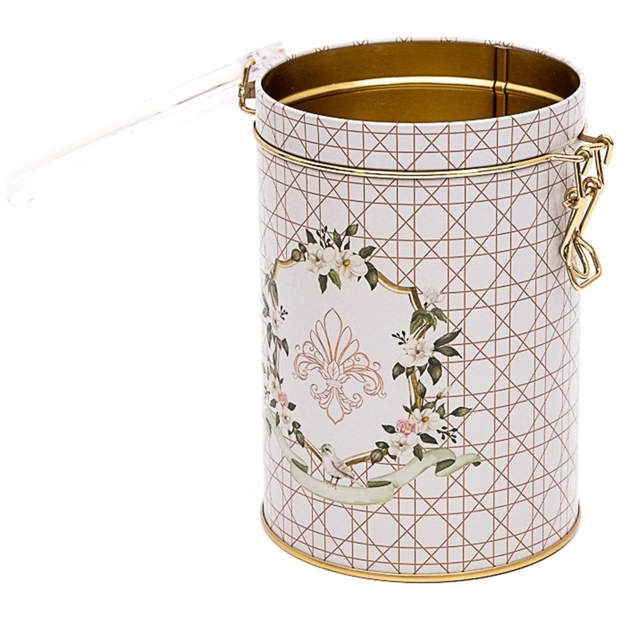 Ø105x150 mm Round Metal Box 1.1L Wire Clasp and Transparent Lid Rosy — Round Boxes — Tinbox