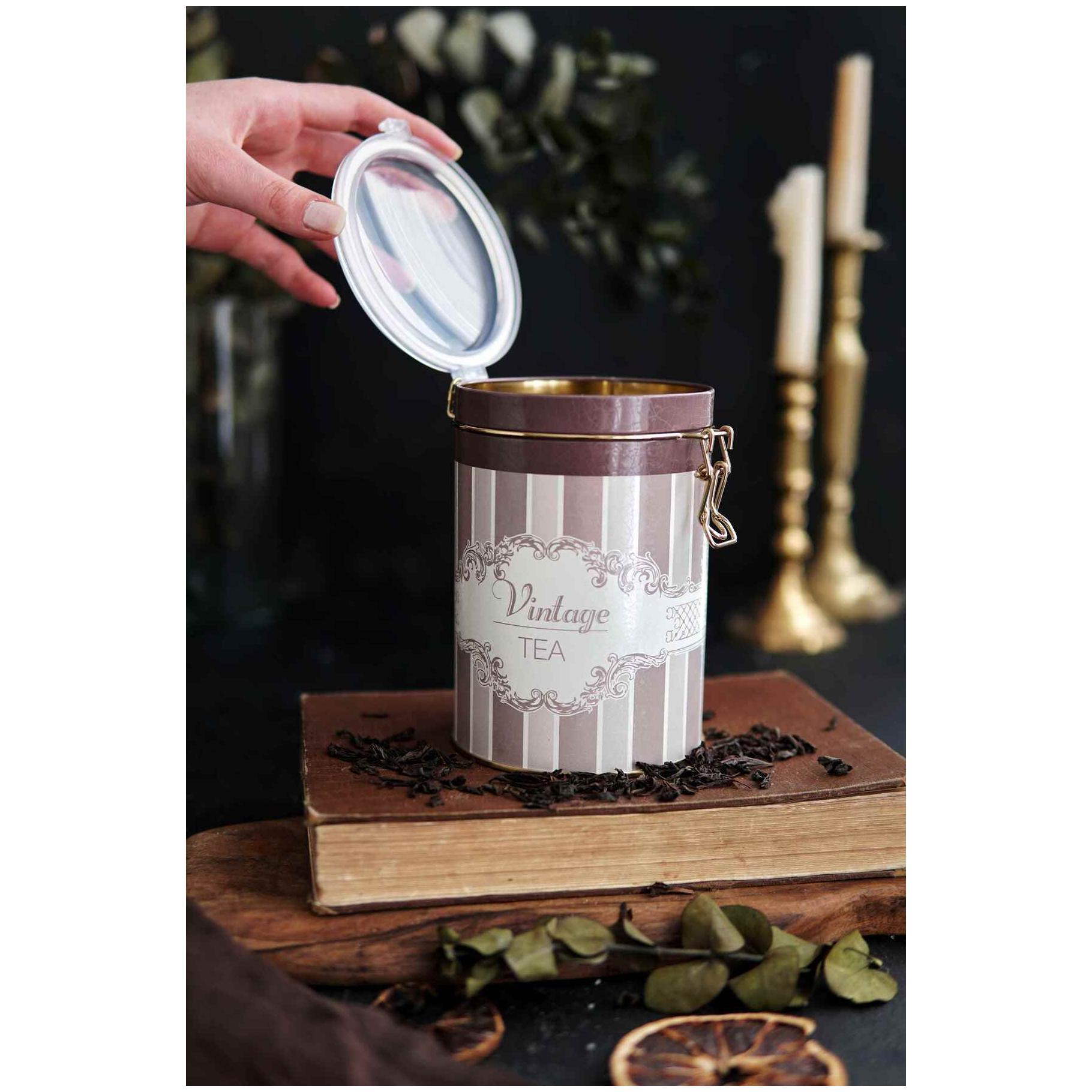 Ø105x150 mm Yuvarlak Metal Kutu 1.1L Tel Toka ve Şeffaf Kapaklı Zarif Tasarım — Yuvarlak Kutular — görsel 4 / 4 — Tinbox