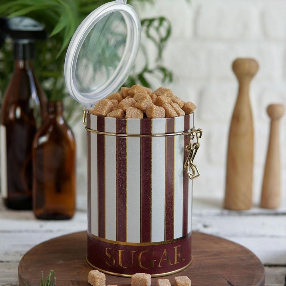 Ø105x150 mm Round Metal Box 1.1L Wire Clasp and Transparent Lid Vintage Circus Elegance — Round Boxes — Tinbox